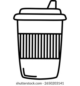 Design plano Plástico Café Cup Vetor Ilustração