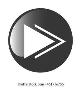 flat design play sign icon vector illustration