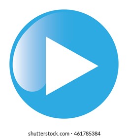 flat design play sign icon vector illustration