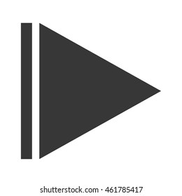 flat design play sign icon vector illustration