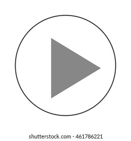 flat design play sign icon vector illustration
