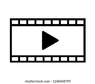 flat design play video icon vector illustration