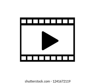 flat design play video icon vector illustration. Filmstrip