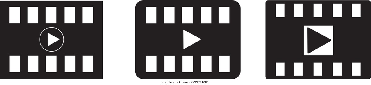flat design play video icon vector illustration