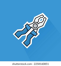 Flat Design of Pliers, can be used as sticker, logo, and poster