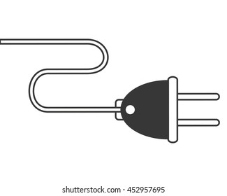 flat design plug with cord icon vector illustration