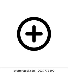 flat design plus sign button icon vector illustration on white background eps 10