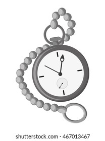 flat design pocket watch icon vector illustration