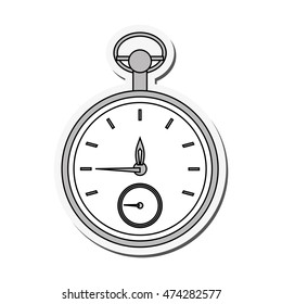 flat design pocket watch icon vector illustration