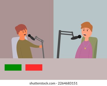  ilustración vectorial de podcast de diseño plano