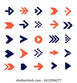 flat design pointer cursor Infographic icon arrow pack collection set Vector