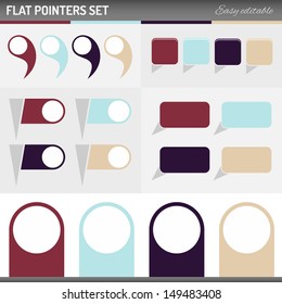Flat design pointers set