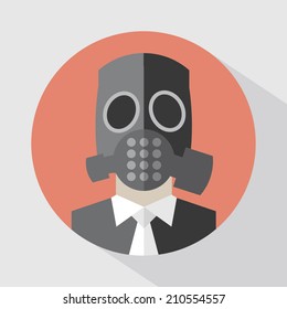 Flat Design Poison Gas Mask Vector Illustration