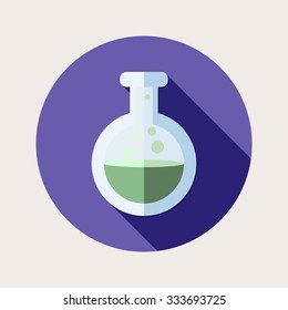 Flat design poison mixture icon with long shadow