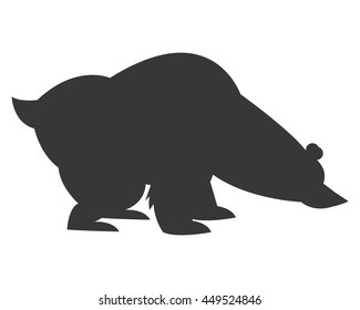 flat design polar bear icon vector illustration