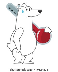 flat design polar bear icon vector illustration