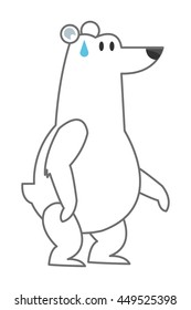 flat design polar bear sweating icon vector illustration