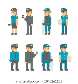 Flat design polices set illustration vector