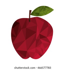 flat design polygon texture apple icon vector illustration