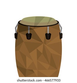 flat design polygon texture conga icon vector illustration