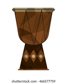 flat design polygon texture djembe icon vector illustration