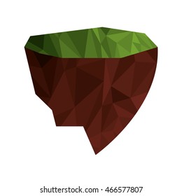 flat design polygon texture floating land icon vector illustration