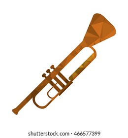 flat design polygon texture trumpet icon vector illustration