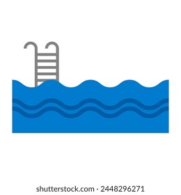 Flat design pool icon. Vector.