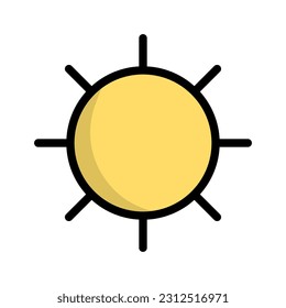 Flat design pop sun icon. Vector.