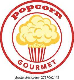 Design Plano Popcorn Gourmet Logo Ilustração de Vetor Energético