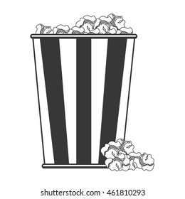 flat design popcorn in striped package icon vector illustration