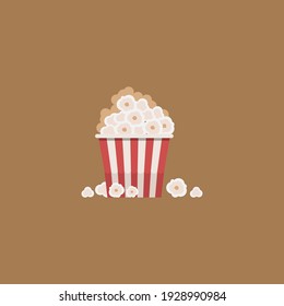 Flat Design Popcorn, vector illustration, isolated on background