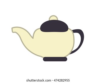 flat design porcelain teapot icon vector illustration