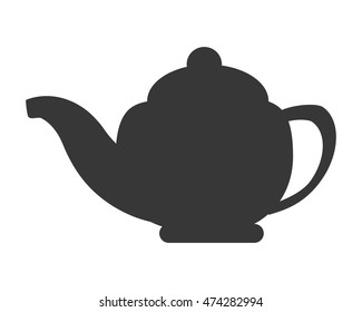 flat design porcelain teapot icon vector illustration