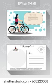 Flat design postcard template