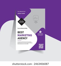 Plantilla de marketing de póster de diseño plano