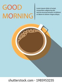 Flat Design Poster of Morning Coffee