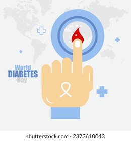 Flat design poster world diabetes day concept vector template background