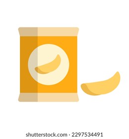 Flat design potato chip icon. Vector.