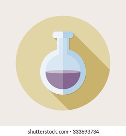 Flat design potion icon with long shadow