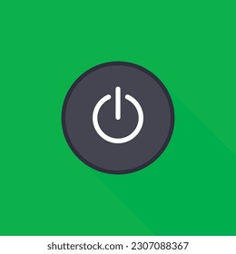 Flat design Power button front device panel vector illustration