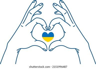 flat design pray for ukraine vector illustration