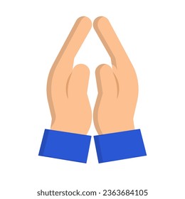 Flat Design Beten Hand Symbol. Vektorgrafik.
