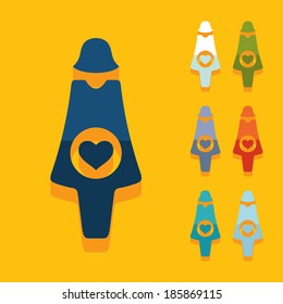 Flat design: pregnant