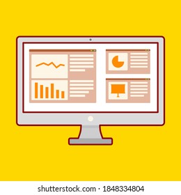 flat design of a presentation monitor