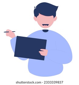 Flat Design Presentation on Tablet Screen