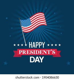 Flat design presidents day event theme vector illustration.