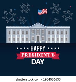 Flat design presidents day event theme vector illustration.