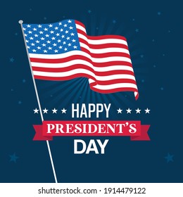 Flat design presidents day event theme vector illustration.