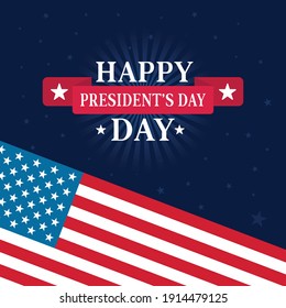 Flat design presidents day event theme vector illustration.